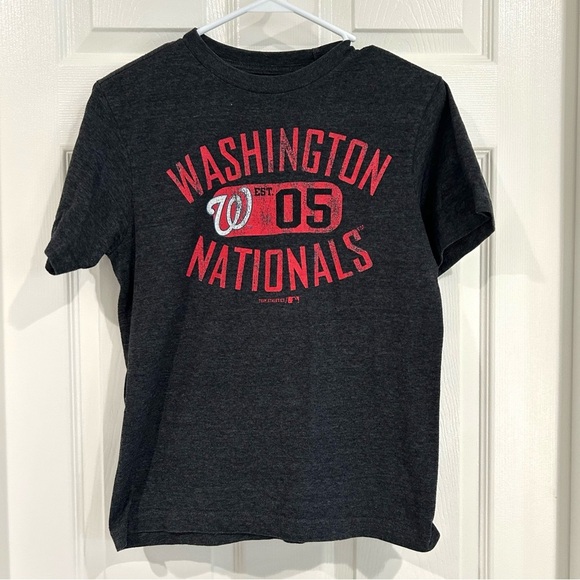 Washington Nationals Baseball Boys Kids Crew Neck T-Shirt Sz L 10/12 Dark Gray - Picture 1 of 8